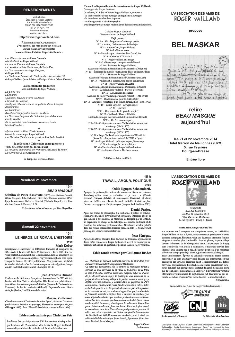 XXRencontresRogerVailland-programme